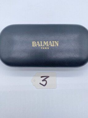 NWT Balmain Paris Black Hard Shell Eyeglass Case w/ Dust Pouch